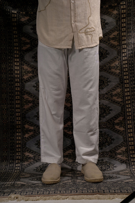 Pantalon lénine blanc