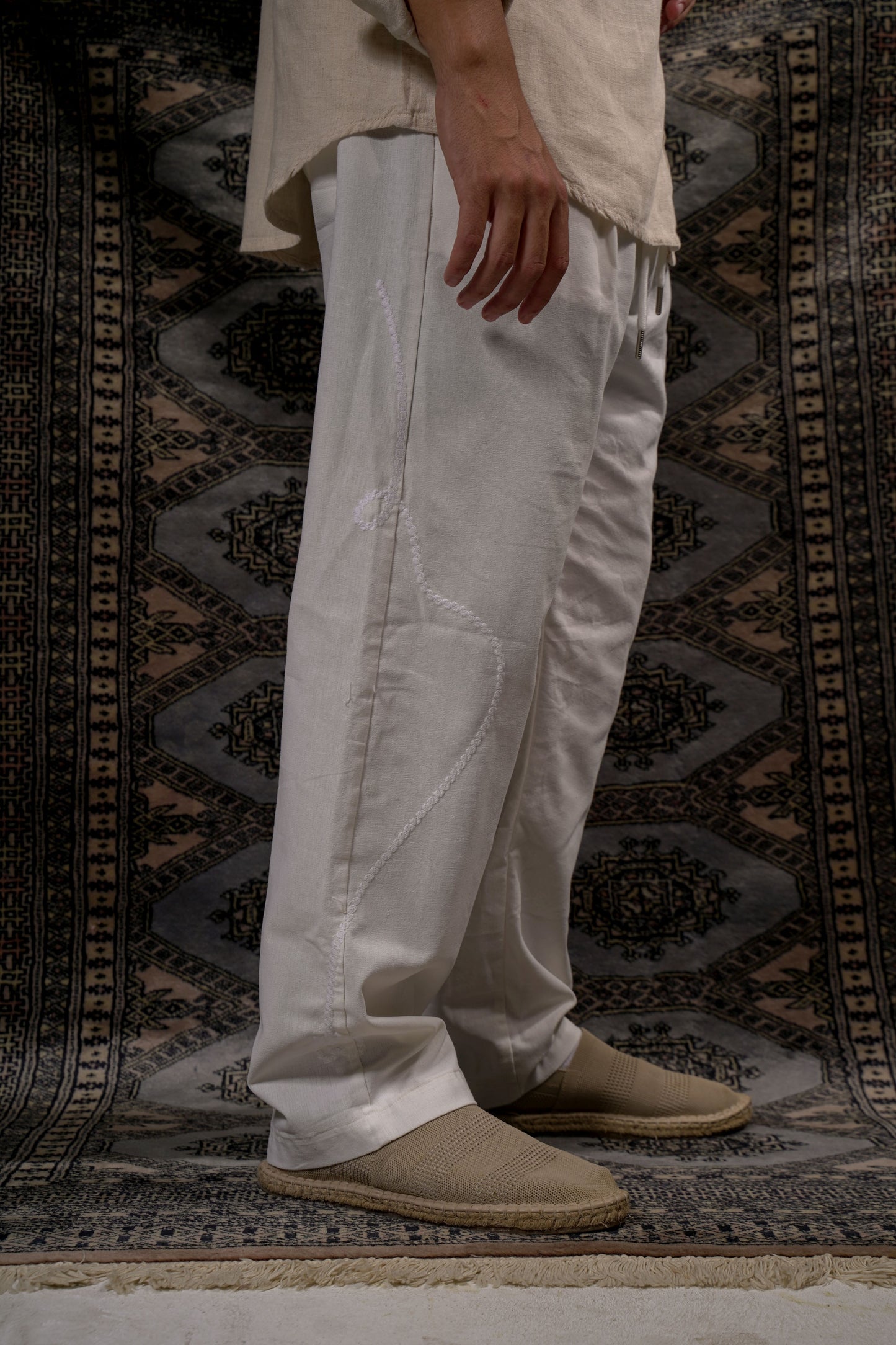 Pantalon lénine blanc